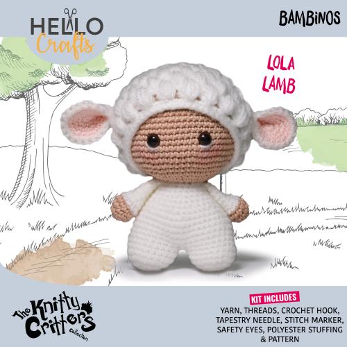 Knitty Critters - Bambinos - Amigurumi Crochet Kit - Lola Lamb