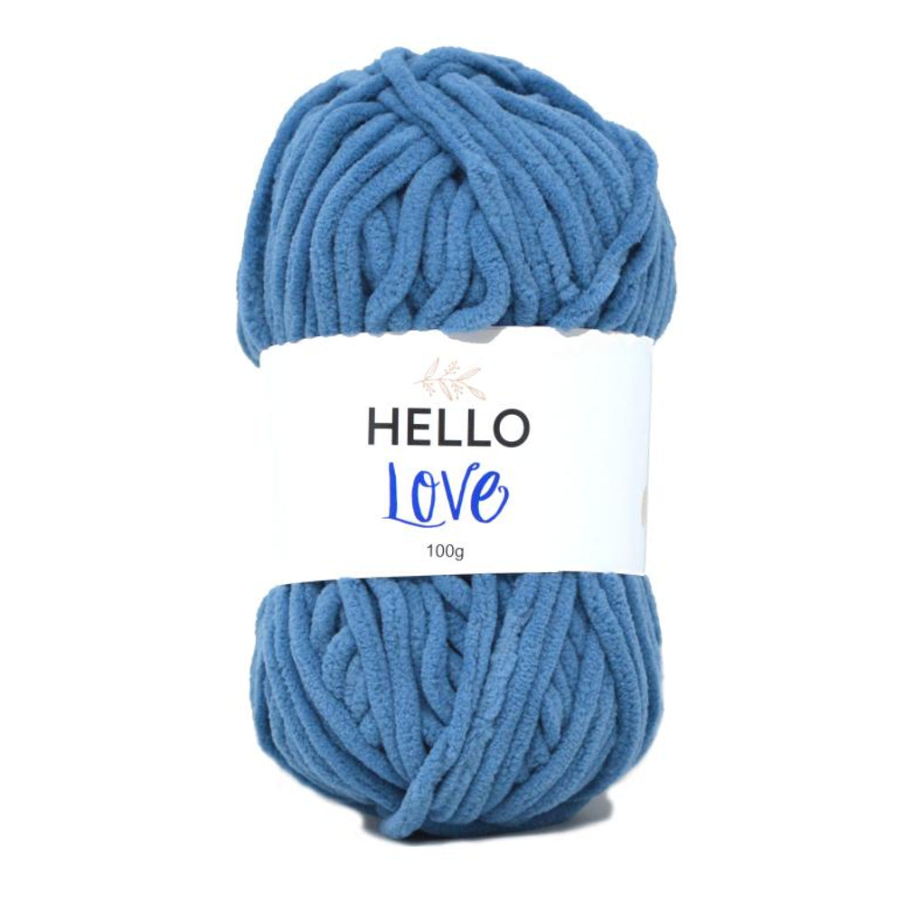 HELLO Love Super Chunky Yarn - Medium Blue