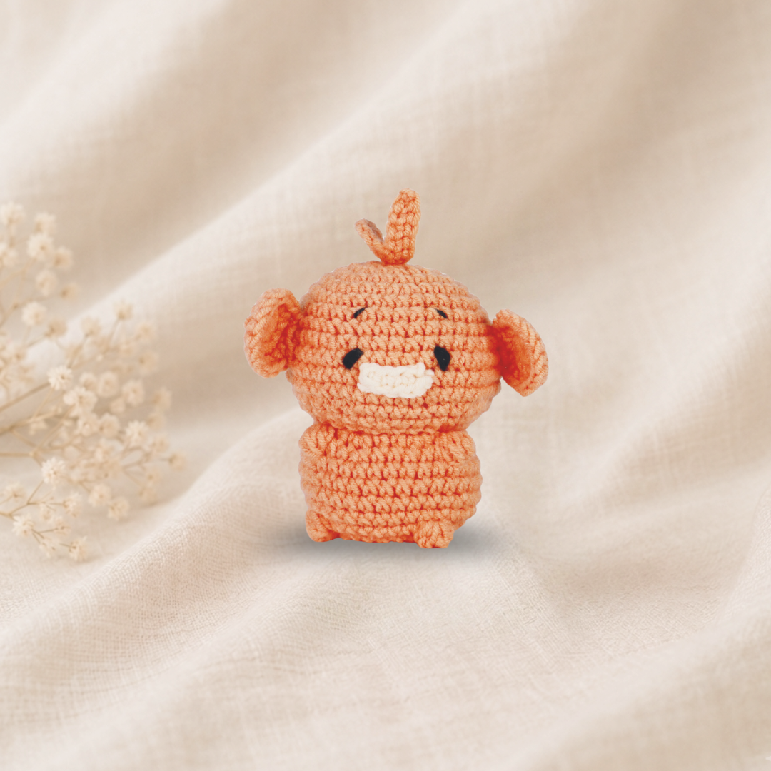 Knitty Critters - Pouch Pals V - Milo Monkey | DIY Amigurumi Crochet Kit