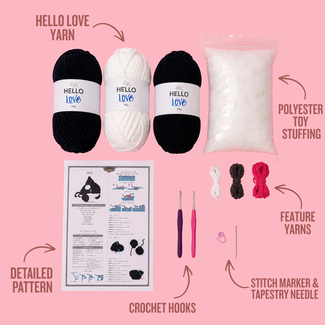 Knitty Critters Crochet Kit - Sea Snuggles - Otis Orca