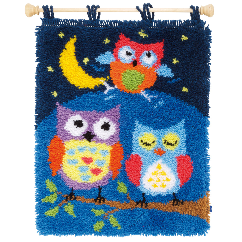 Latch Hook Kit: Rug: Owls in the Night