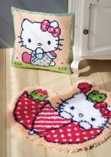 Latch Hook Kit: Rug: Hello Kitty: In the Umbrella