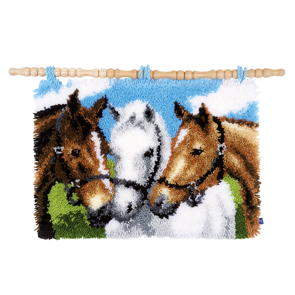 Latch Hook Kit: Rug: Horses