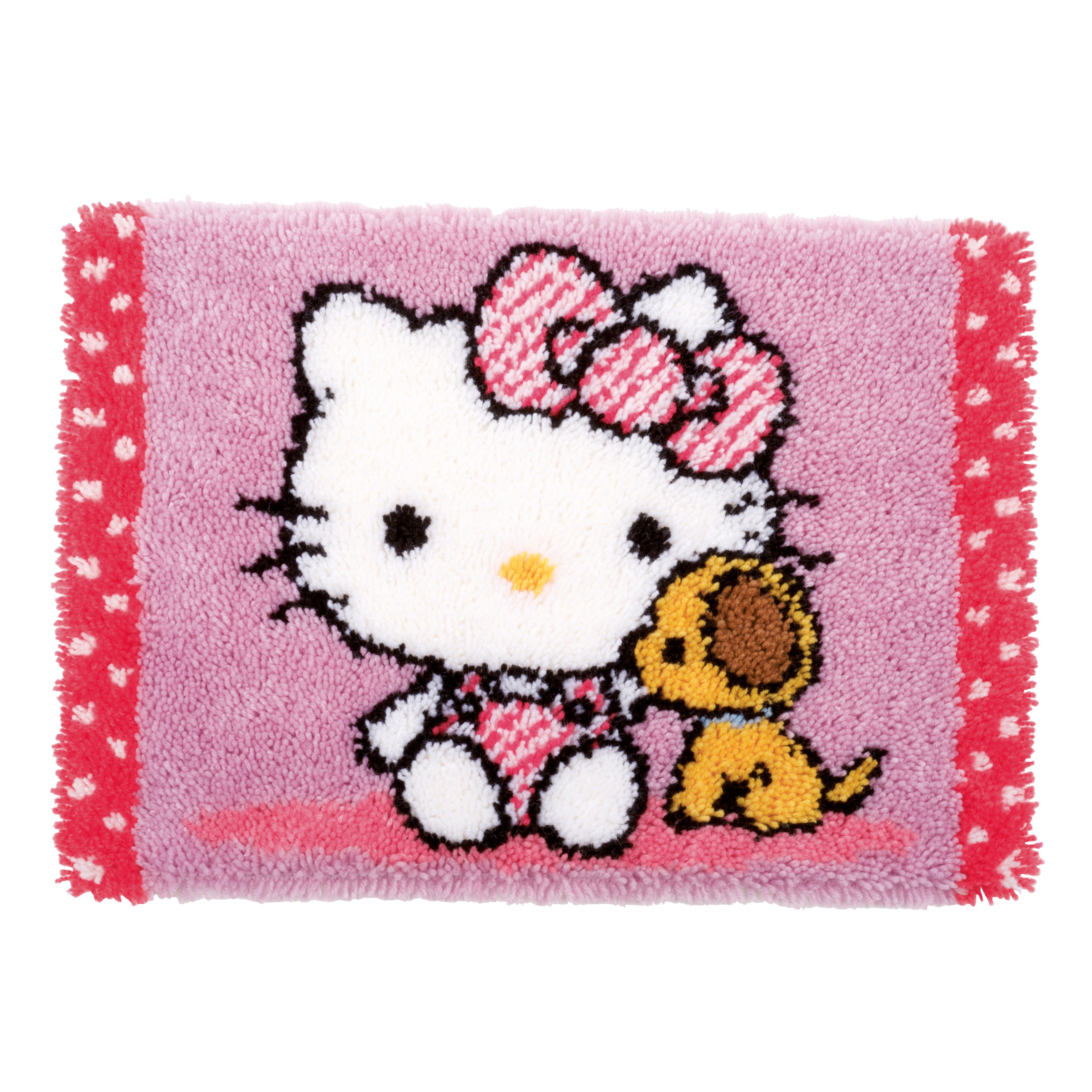 Latch Hook Kit: Rug: Hello Kitty: with Dog – Readicut