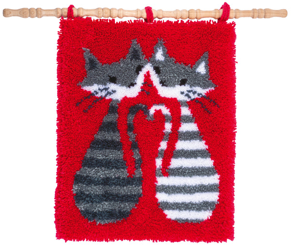 Latch Hook Kit: Rug: Striped Cats