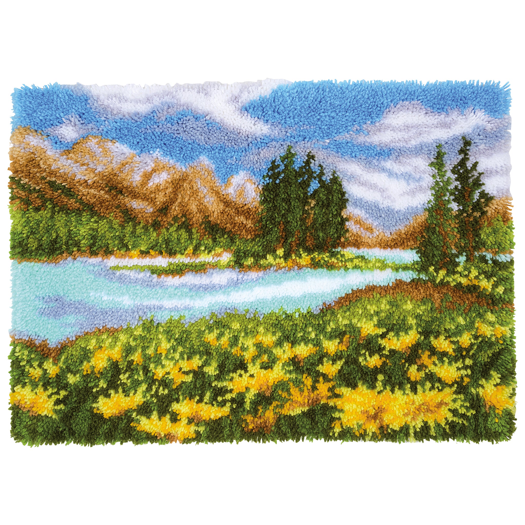 Latch Hook Kit: Rug: Mountain Landscape