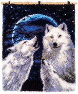 Latch Hook Kit: Rug: Howling Wolves