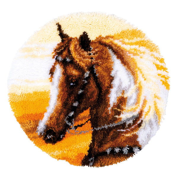 Latch Hook Kit: Rug: Shaped: Western Horse