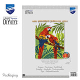 Latch Hook Kit: Rug: Parrots In The Jungle