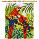 Latch Hook Kit: Rug: Parrots In The Jungle
