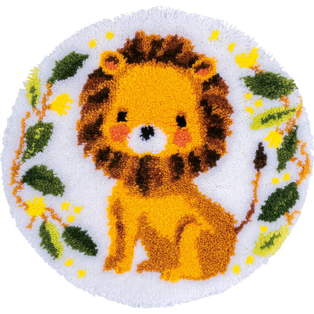 Latch Hook Kit: Rug: Shaped: Lion