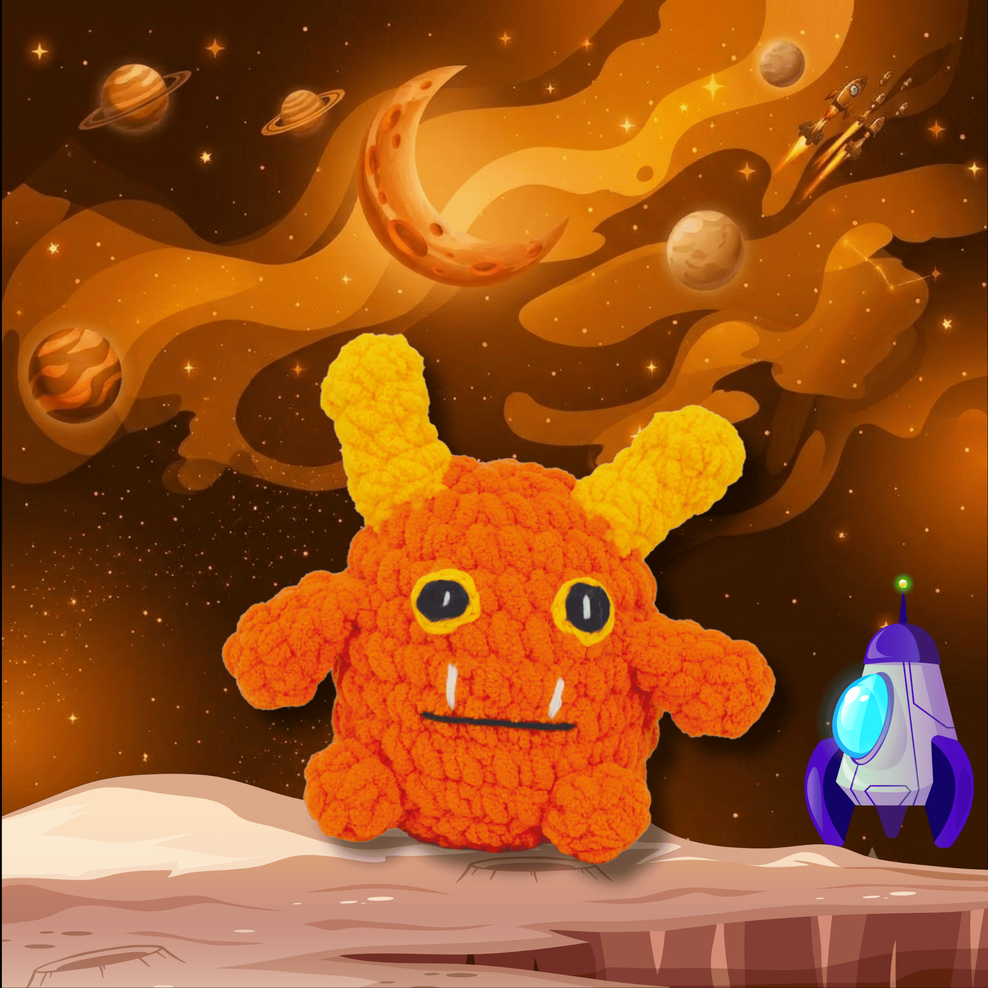 Knitty Critters Crochet Kit - Cosmic Crew - Pixel