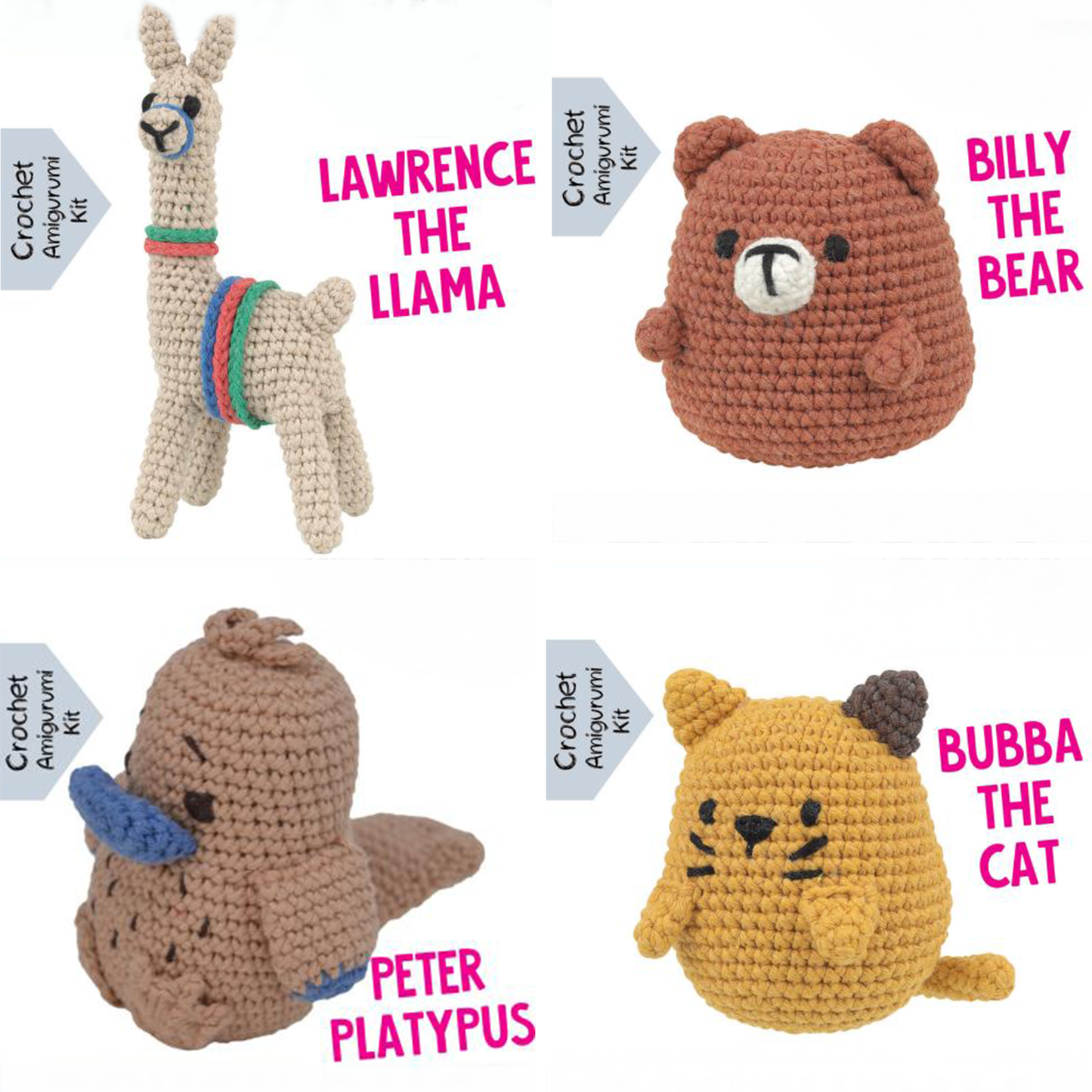 Pouch Pals Crochet Kit - Quirky Critters Bundle