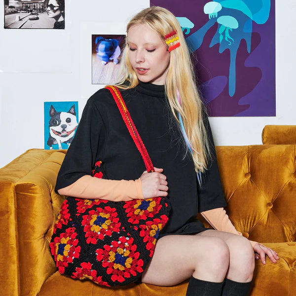 CROCHET PATTERN DOWNLOAD - FREE RED HEART IN THE BAG GRANNY CROCHET TOTE PATTERN