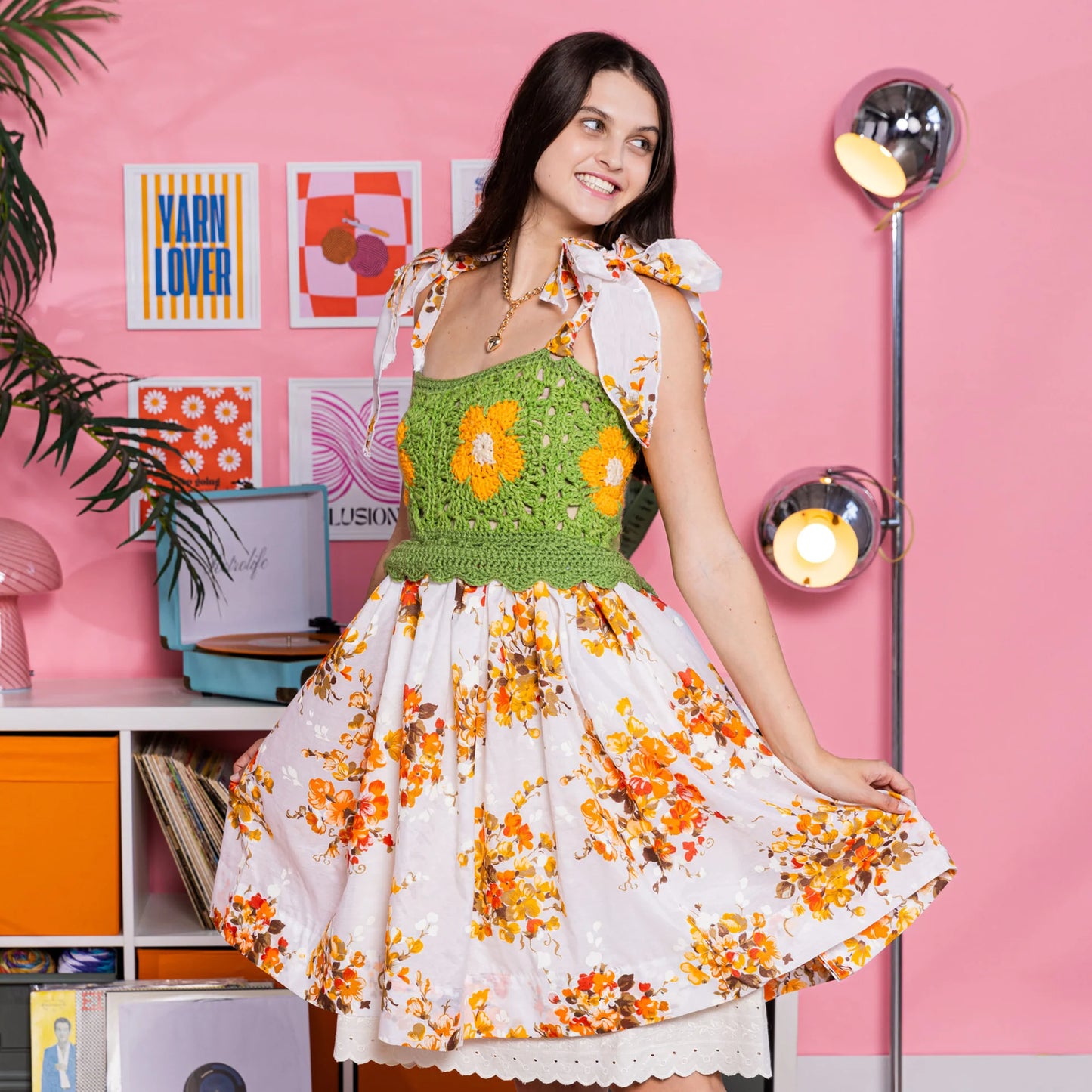 CROCHET PATTERN DOWNLOAD - Free Red Heart Crochet Upcycled Dress Pattern, XS/S