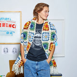 CROCHET PATTERN DOWNLOAD - Free Red Heart Crochet Granny’s Hug Scarf Pattern, Version 1