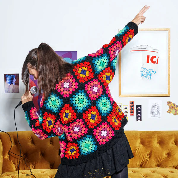 CROCHET PATTERN DOWNLOAD - FREE RED HEART COZY CROCHET GRANNY CARDIGAN PATTERN, XS/S/M/L