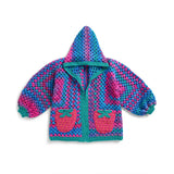 CROCHET PATTERN DOWNLOAD - FREE RED HEART STRAWBERRY PATCH CROCHET HEXI CARDIGAN PATTERN, XS/S