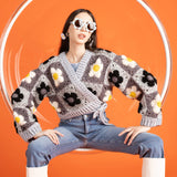 CROCHET PATTERN DOWNLOAD - Free Red Heart Crochet Flower Power Wrap Cardigan Pattern, XS/S/M/L