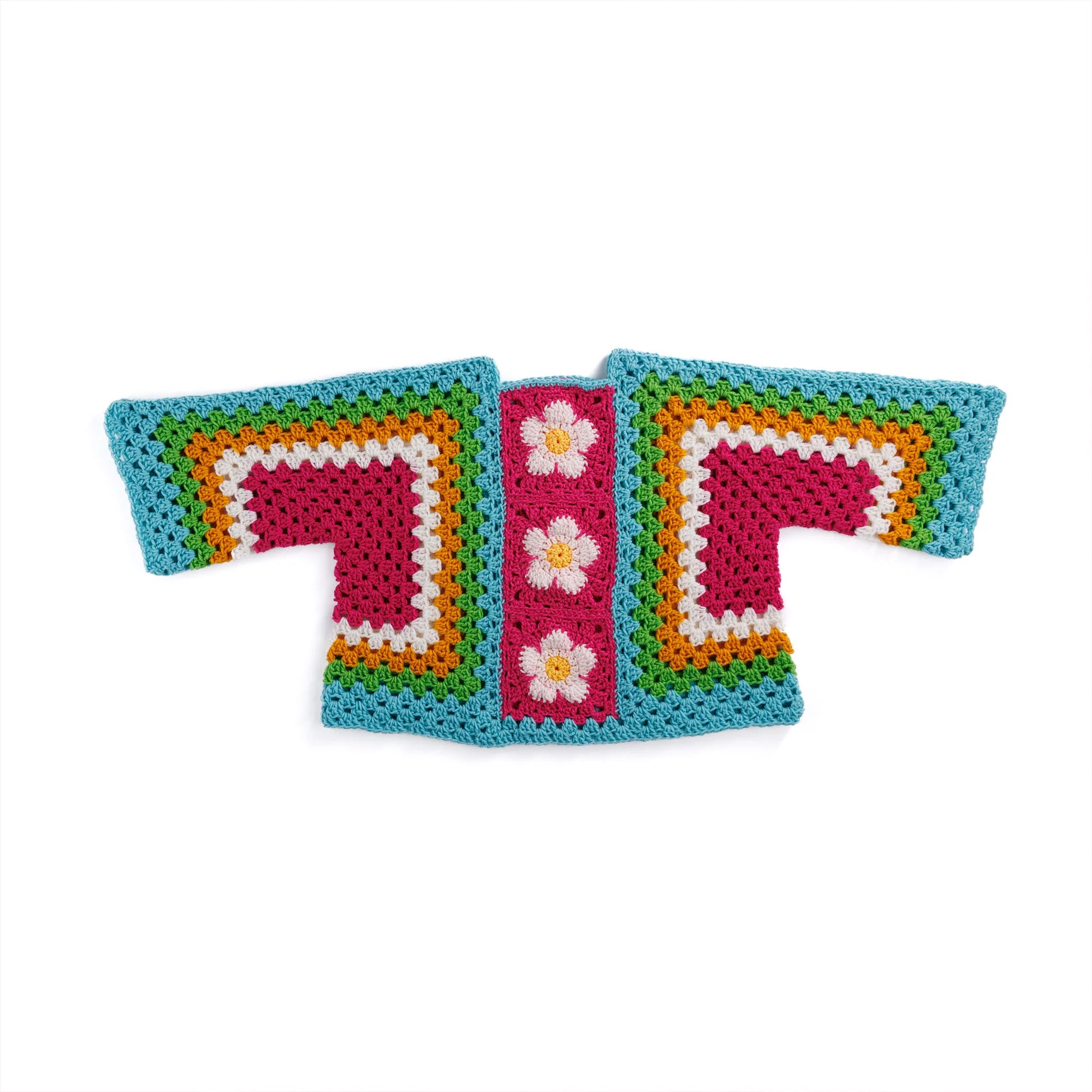 CROCHET PATTERN DOWNLOAD - Free Red Heart Blooming Hexi Crochet Pullover Pattern, XS/S/M