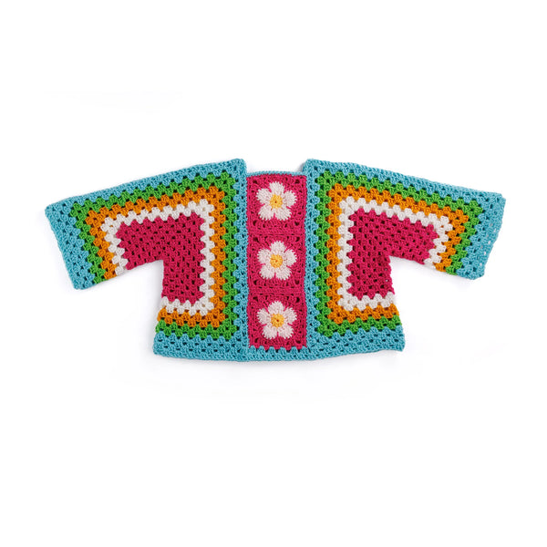 CROCHET PATTERN DOWNLOAD - Free Red Heart Blooming Hexi Crochet Pullover Pattern, XS/S/M