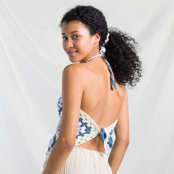 CROCHET PATTERN DOWNLOAD - FREE RED HEART CROCHET COASTAL GRANNY HALTER TOP PATTERN, XS/S/M