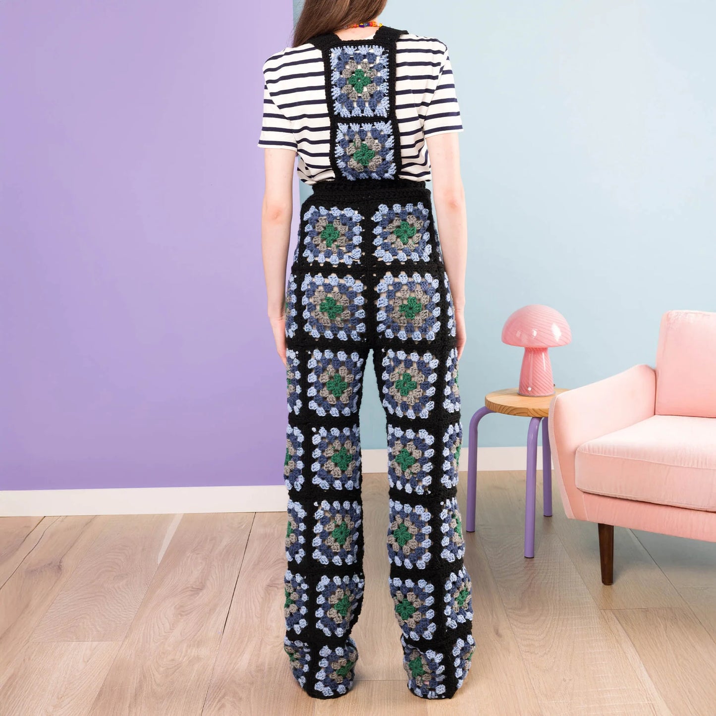 CROCHET PATTERN DOWNLOAD - Free Red Heart Crochet Granny Square Overalls Pattern, XS/S/M