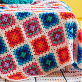 CROCHET PATTERN DOWNLOAD - FREE RED HEART SPECTRUM DREAMS CROCHET GRANNY SQUARE BLANKET PATTERN