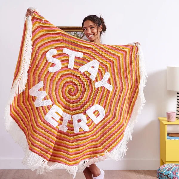 CROCHET PATTERN DOWNLOAD - RED HEART CROCHET STAY WEIRD BLANKET PATTERN