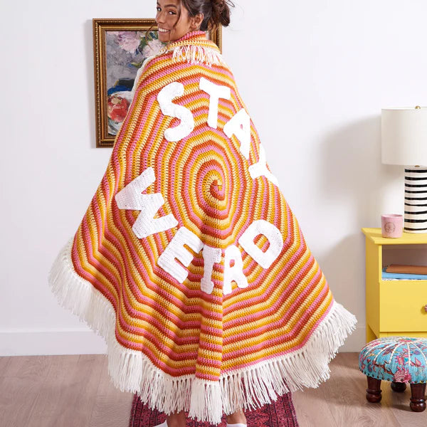 CROCHET PATTERN DOWNLOAD - RED HEART CROCHET STAY WEIRD BLANKET PATTERN