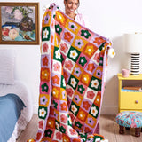 CROCHET PATTERN DOWNLOAD - FREE RED HEART FIELD OF DAISIES CROCHET BLANKET PATTERN