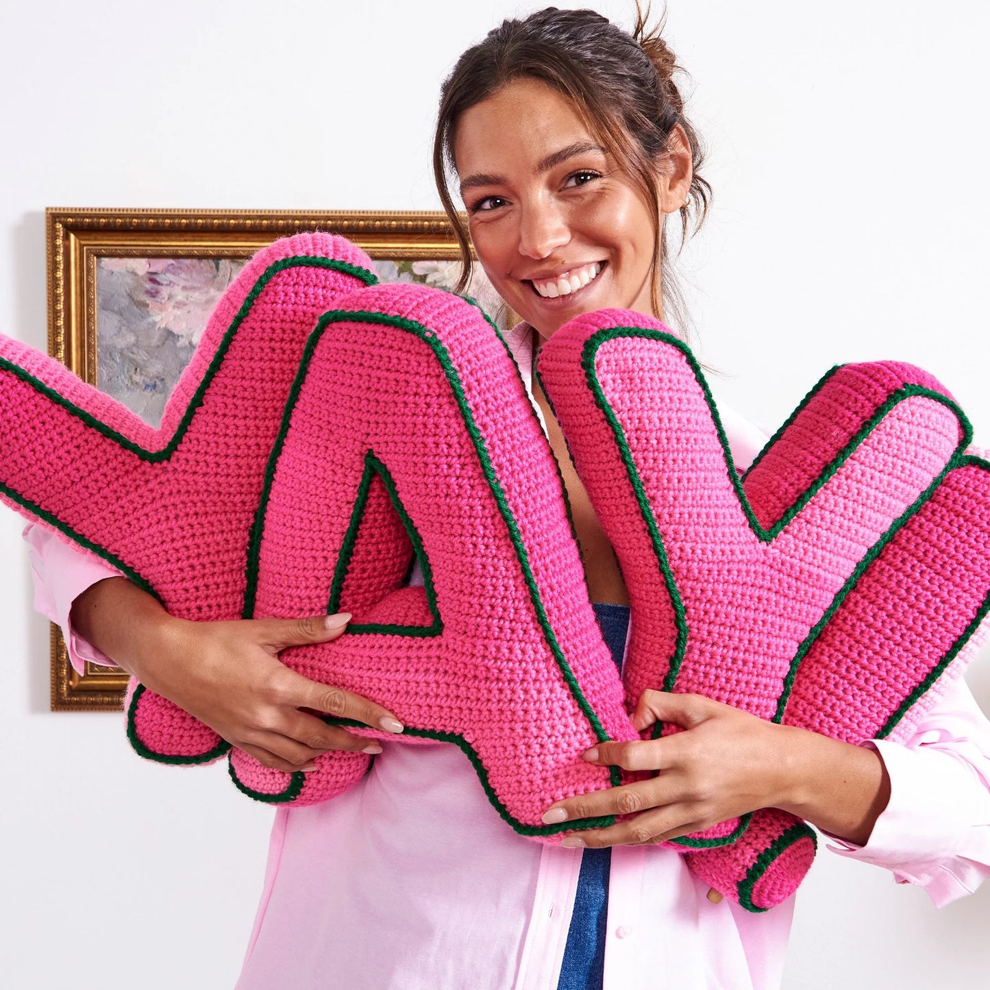 CROCHET PATTERN DOWNLOAD - Free Red Heart Crochet YAY! Pillow Pattern