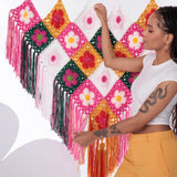 CROCHET PATTERN DOWNLOAD - Free Red Heart Flower Power Crochet Wall Hanging Pattern