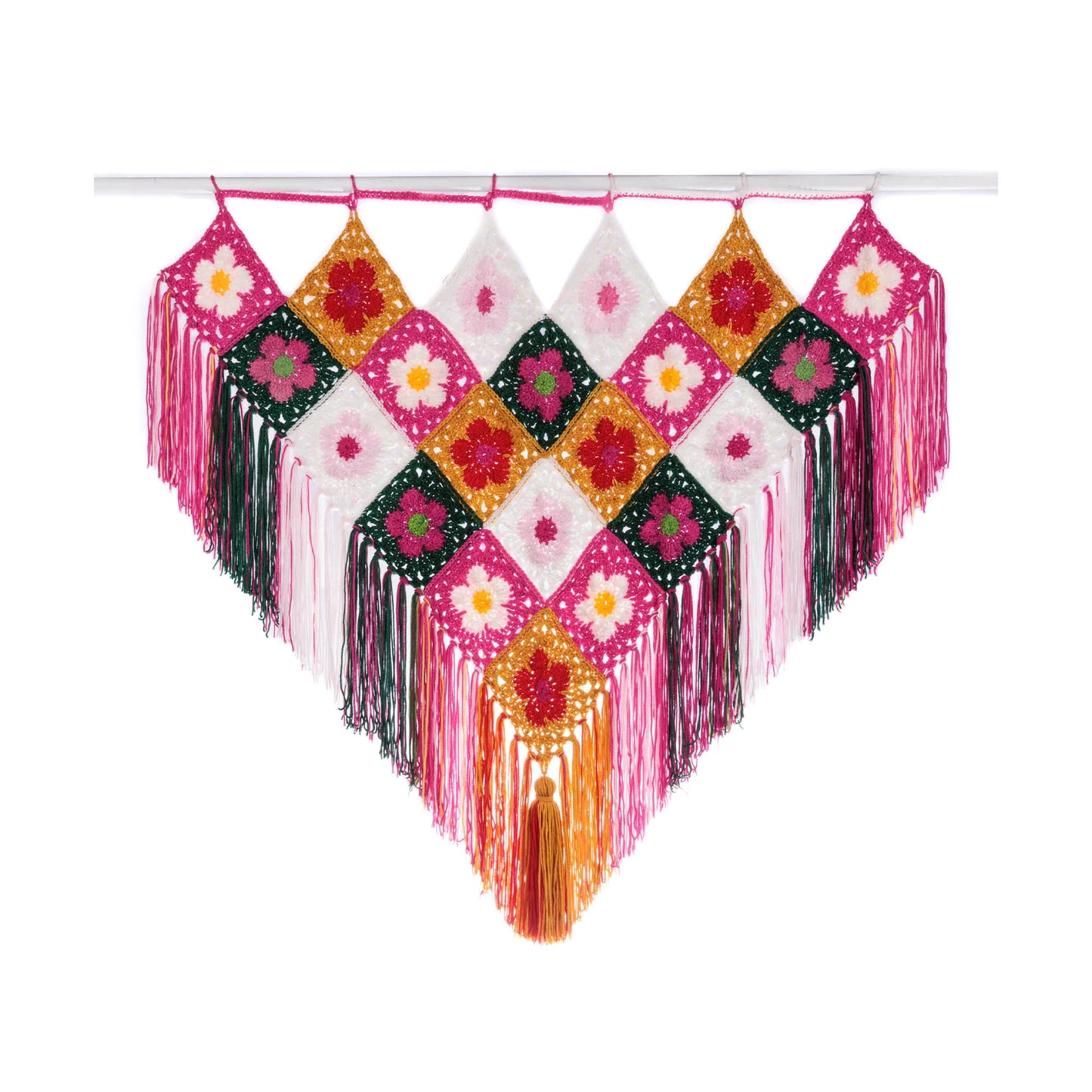 CROCHET PATTERN DOWNLOAD - Free Red Heart Flower Power Crochet Wall Hanging Pattern