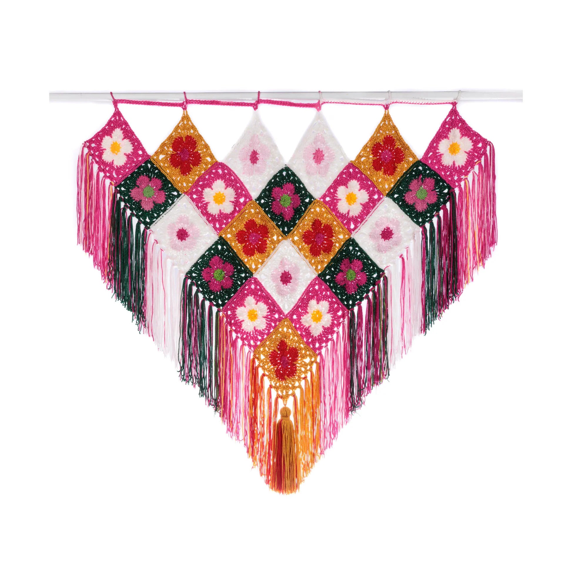 CROCHET PATTERN DOWNLOAD - Free Red Heart Flower Power Crochet Wall Hanging Pattern