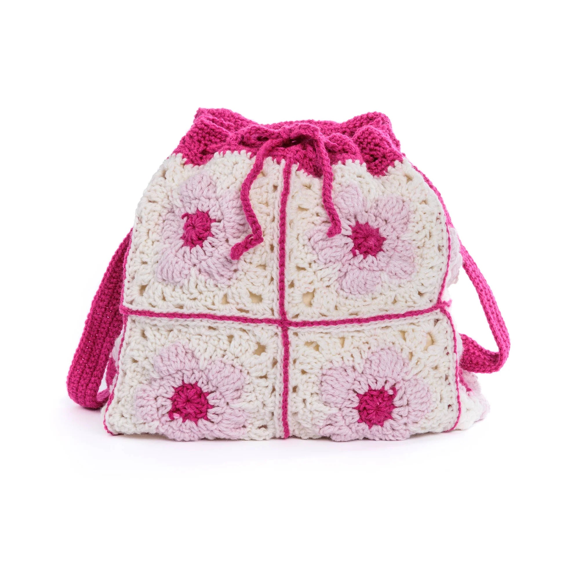 CROCHET PATTERN DOWNLOAD - Free Red Heart Crochet Flower Power Backpack Pattern