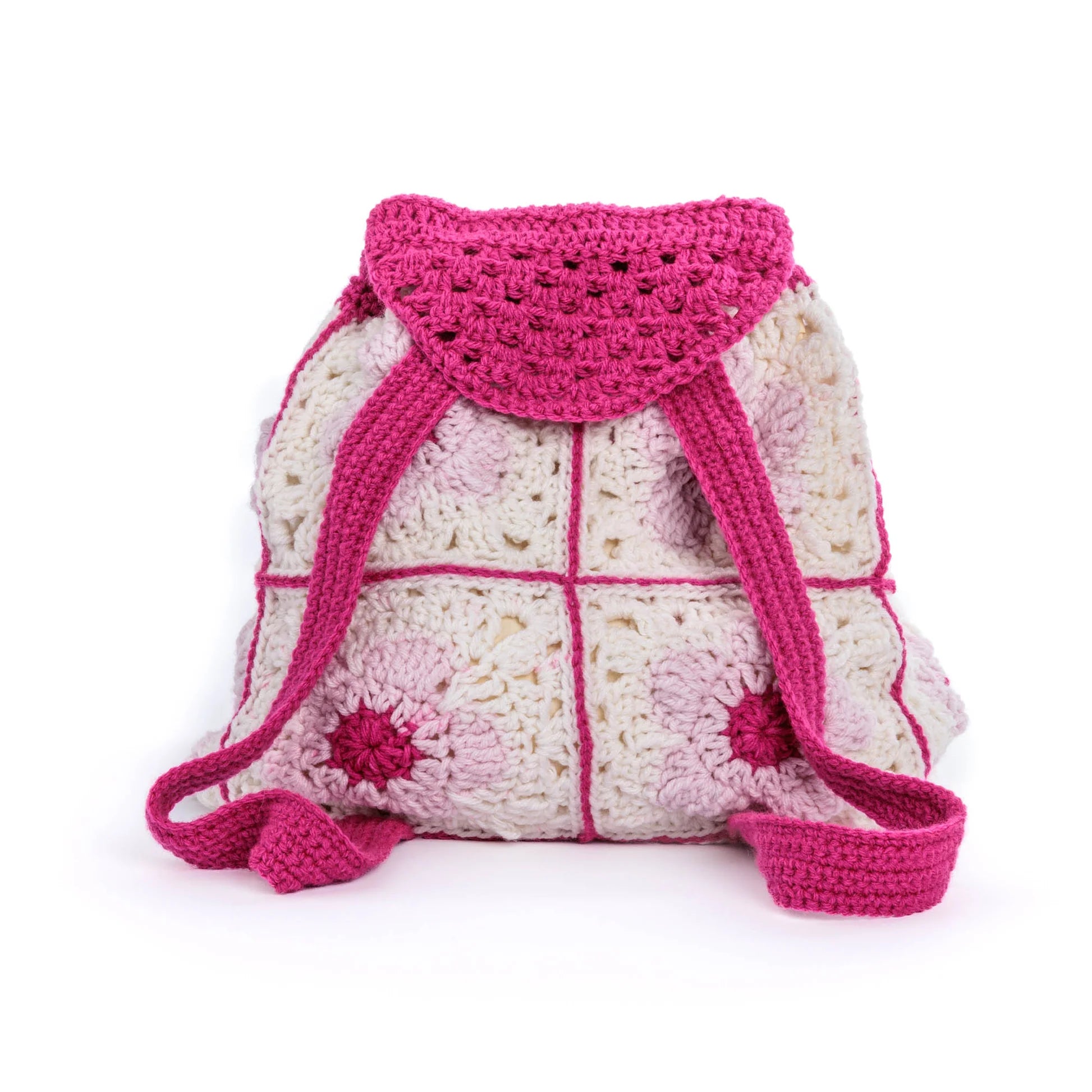 CROCHET PATTERN DOWNLOAD - Free Red Heart Crochet Flower Power Backpack Pattern