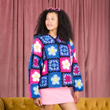 CROCHET PATTERN DOWNLOAD - Free Red Heart Crochet Flower Power Hoodie Pattern, XS/S/M/L