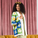 CROCHET PATTERN DOWNLOAD - Free Red Heart Crochet Cozy Posies Granny Cardigan Pattern, XS/S/M