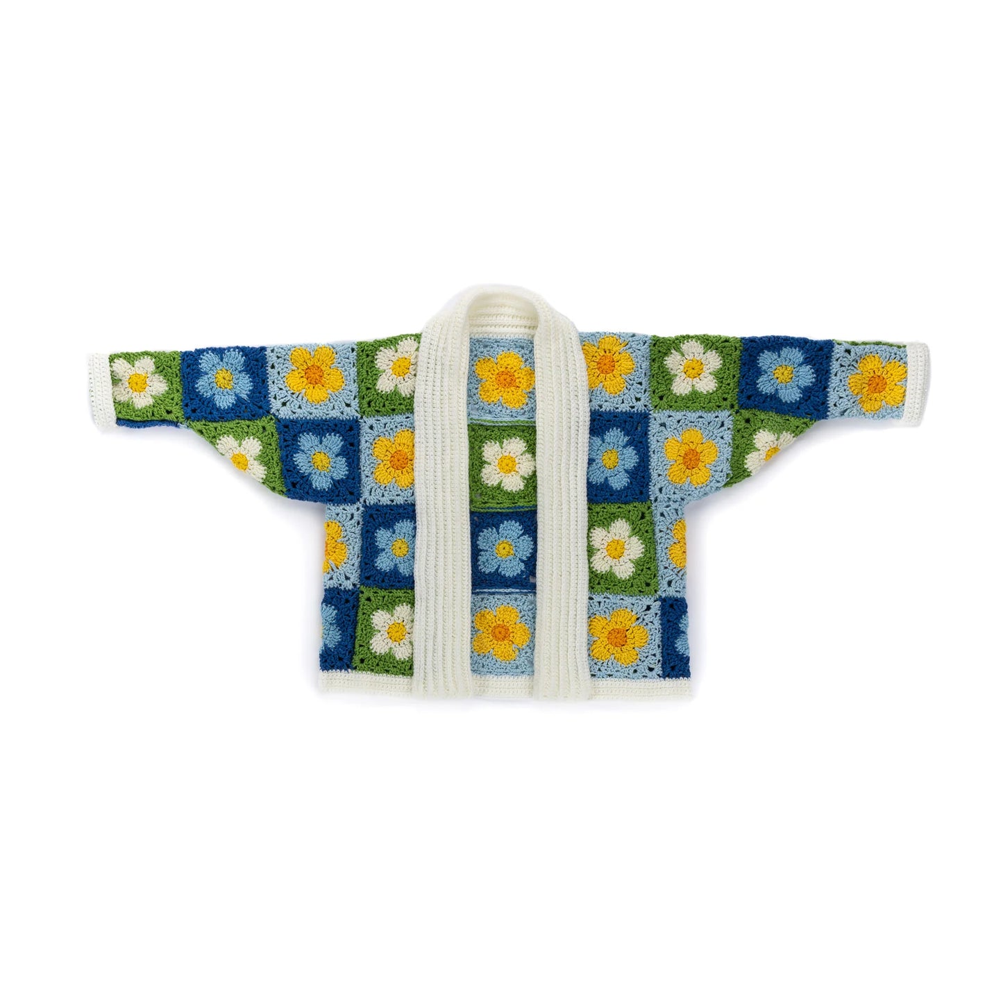 CROCHET PATTERN DOWNLOAD - Free Red Heart Crochet Cozy Posies Granny Cardigan Pattern, XS/S/M