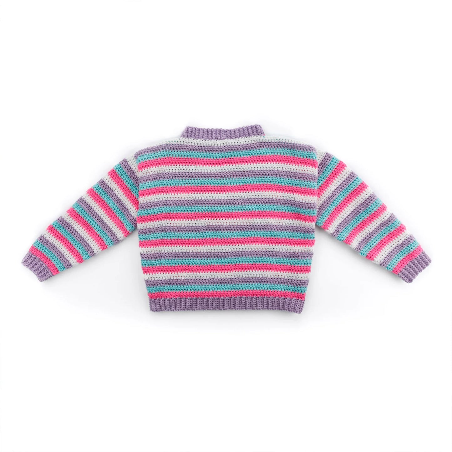 CROCHET PATTERN DOWNLOAD - Free Red Heart Beaming Heart Crochet Pullover Pattern, XS/S