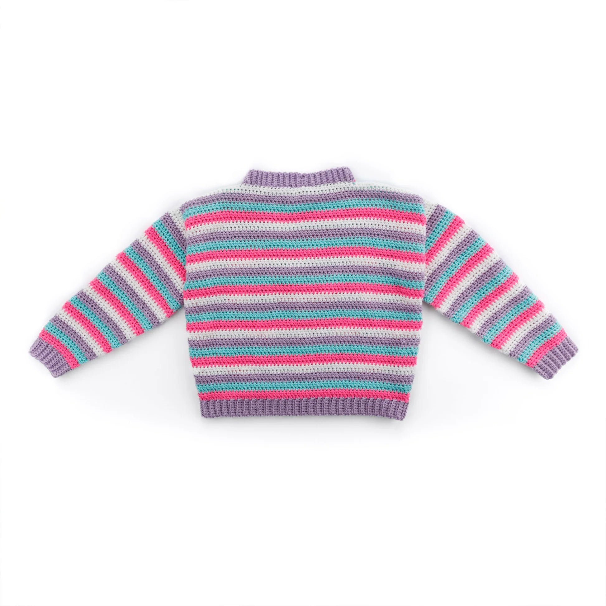 CROCHET PATTERN DOWNLOAD - Free Red Heart Beaming Heart Crochet Pullover Pattern, XS/S