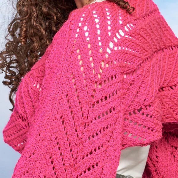KNITTING PATTERN DOWNLOAD - FREE RED HEART SUNRAY PANELS KNIT SHRUG PATTERN, S