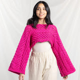 KNITTING PATTERN DOWNLOAD - FREE RED HEART SUNRAY PANELS KNIT SHRUG PATTERN, S