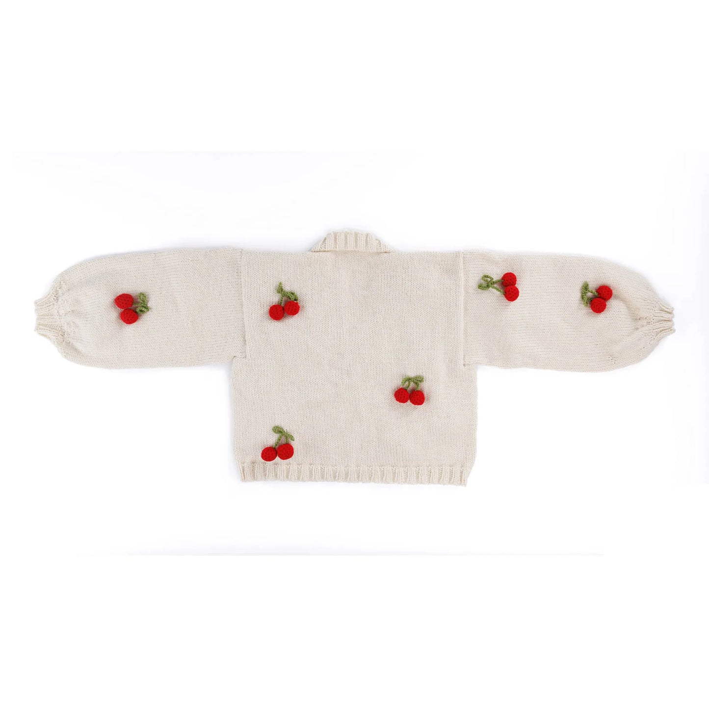 CROCHET PATTERN DOWNLOAD - Free Red Heart Knit Cardigan with Crochet Cherry Pattern