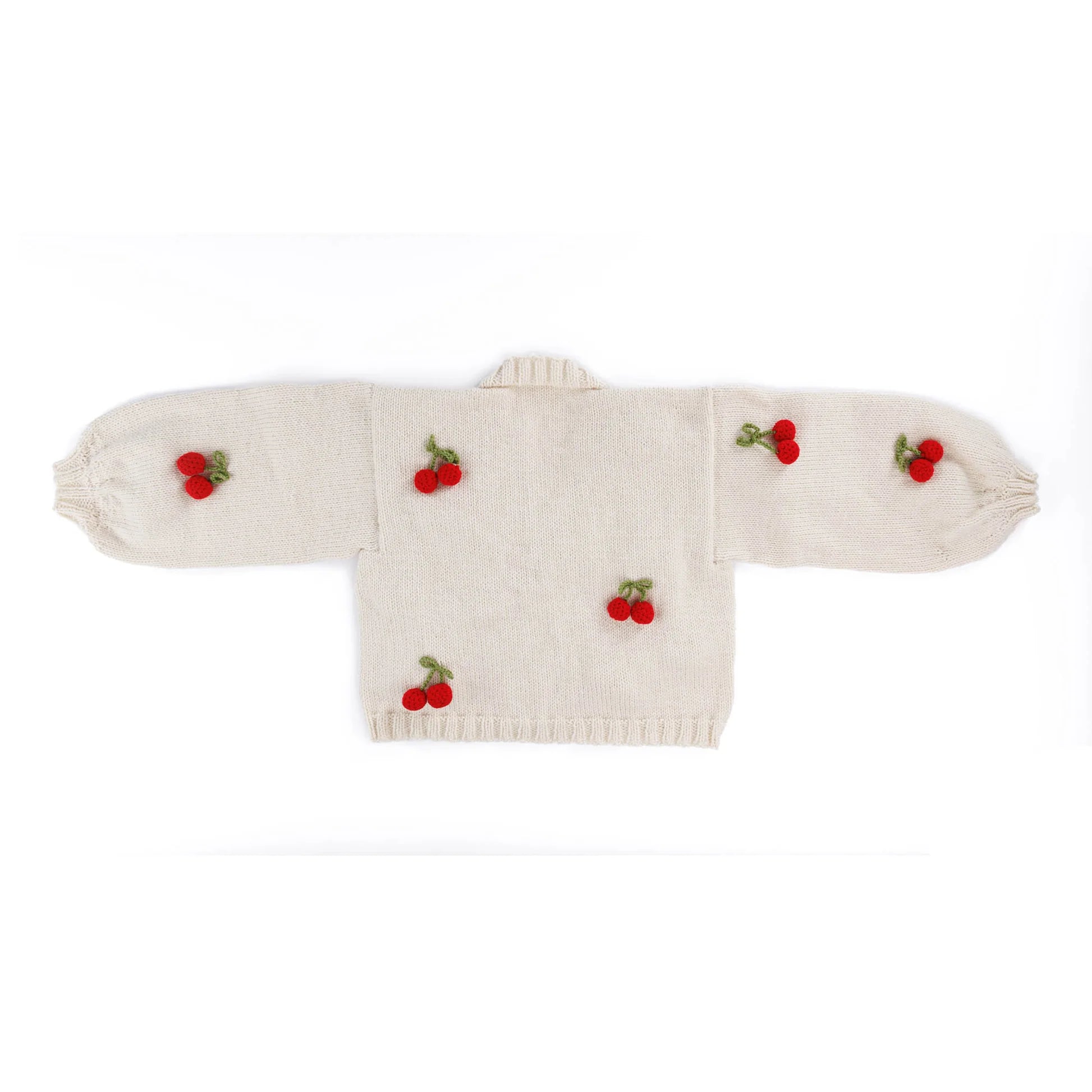 CROCHET PATTERN DOWNLOAD - Free Red Heart Knit Cardigan with Crochet Cherry Pattern