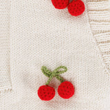 CROCHET PATTERN DOWNLOAD - Free Red Heart Knit Cardigan with Crochet Cherry Pattern