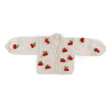 CROCHET PATTERN DOWNLOAD - Free Red Heart Knit Cardigan with Crochet Cherry Pattern