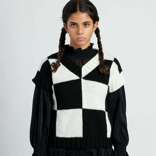 KNITTING PATTERN DOWNLOAD - FREE RED HEART CHECK KNIT VEST PATTERN, XS/S