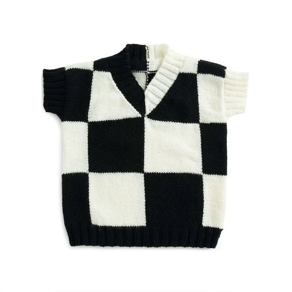 KNITTING PATTERN DOWNLOAD - FREE RED HEART CHECK KNIT VEST PATTERN, XS/S